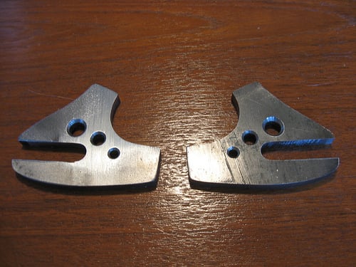 Handmade track dropouts. Design based off of Shimano's.